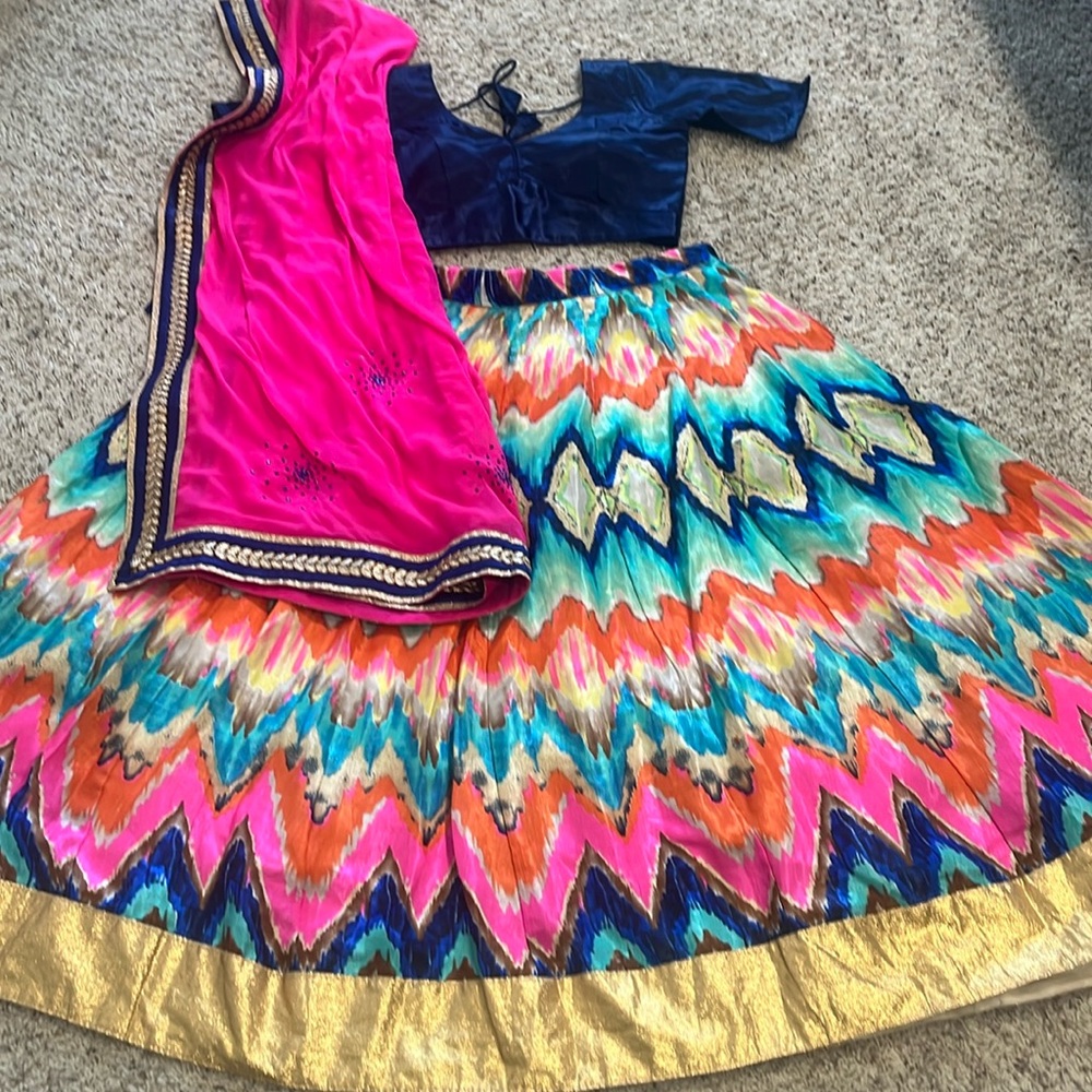 Indian chaniya choli with two Dupttas